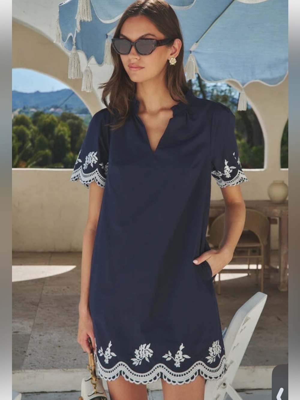 Sugarlips Embroidered Mini Shift Dress